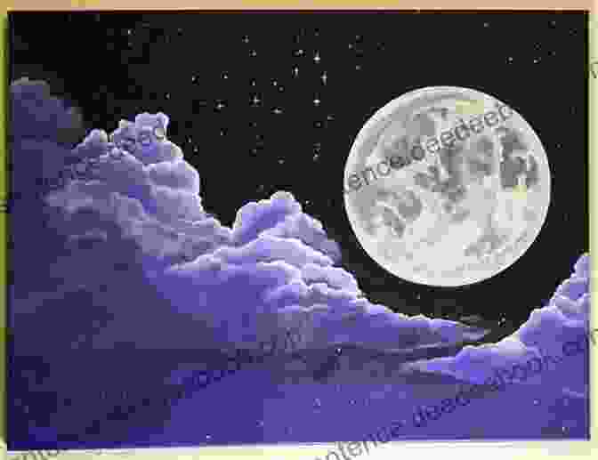 A Painting Of Silver Clouds Swirling Around A Full Moon In The Night Sky Silver Clouds Chasing The Moon