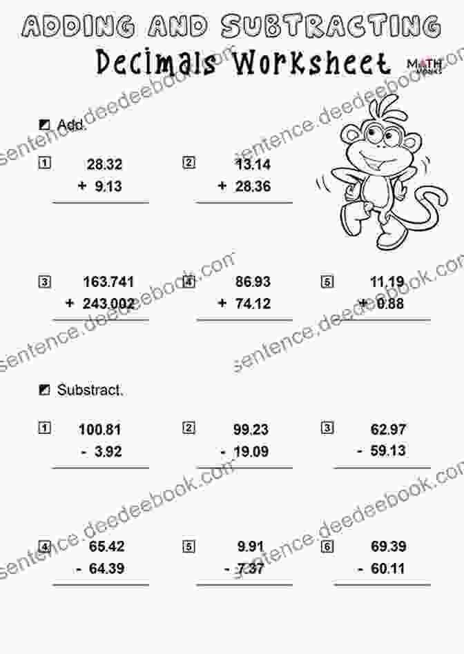 Decimal Addition And Subtraction Practice Decimal Addition And Subtraction Practice 1 Grade 5