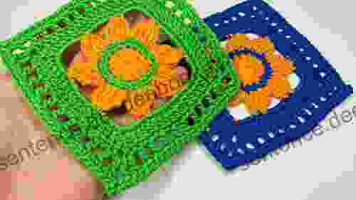 Crochet Granny Square Pattern Sunflower Crochet Pattern Pdf Crochet Pattern Sunflower Coaster Pattern